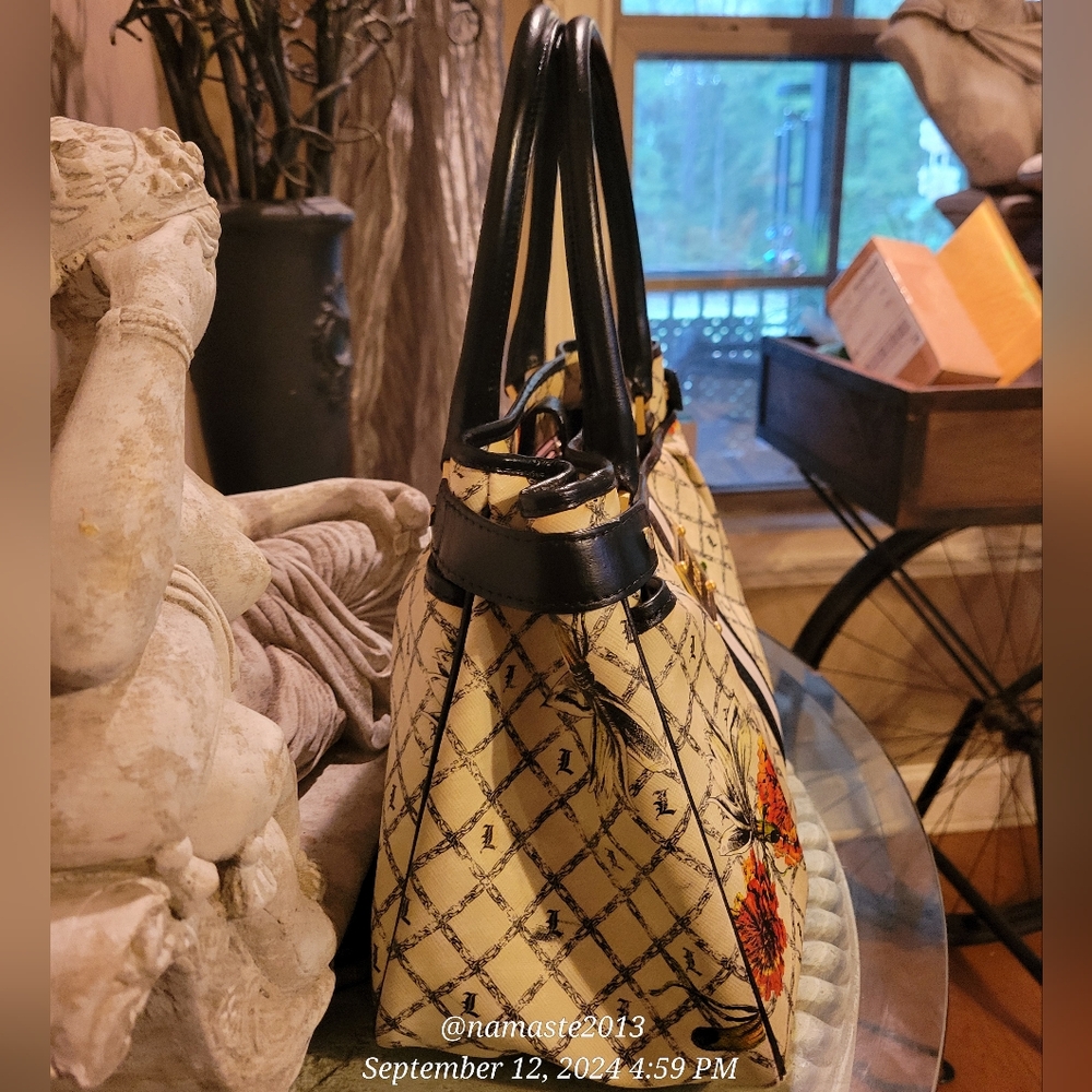 L.A.M.B. by Gwen Stefani Richmond Marigold Satchel Leather PVC Designer Bag #43] - Picture 5 of 17